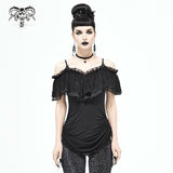 Malady' Gothic Sling Dress/Blouse With Bardot Neckline