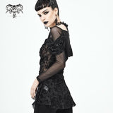 Shadow Song' Gothic Mesh Top With Boat Neckline