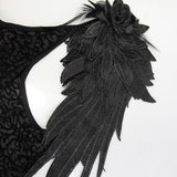 Party Darkness Floral Pattern Floor Length Sexy Women Lace Fishtail Dress