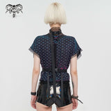 Glimmer' Cyberpunk Mesh Turtleneck Tee