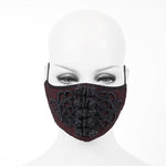Chinese Frog Textured Burgundy Gothic Chiffon Men Mask