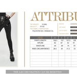 Punk Asymmetric Knitted Stretch Women Pants With Leather Loops