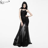 Party Darkness Floral Pattern Floor Length Sexy Women Lace Fishtail Dress