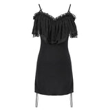 Malady' Gothic Sling Dress/Blouse With Bardot Neckline