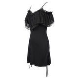 Malady' Gothic Sling Dress/Blouse With Bardot Neckline