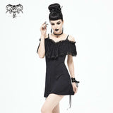 Malady' Gothic Sling Dress/Blouse With Bardot Neckline