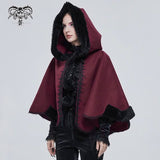 Hollow Man' Gothic Cape With A Hood (Red)