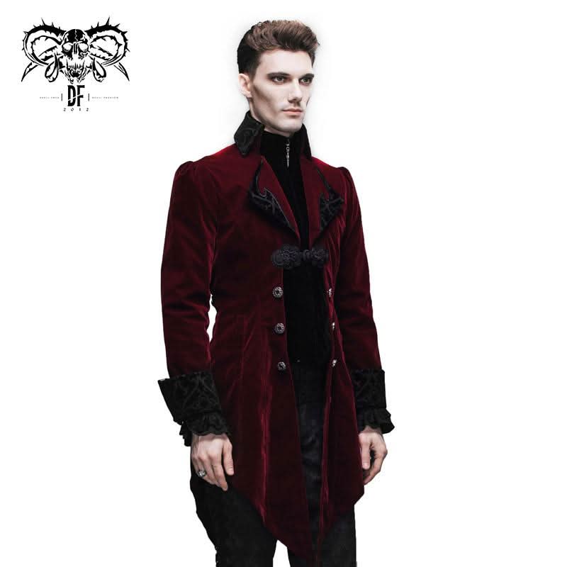 Western Fashion Gothic Embroidered Collar Men Tuxedo Black µ丱±¾